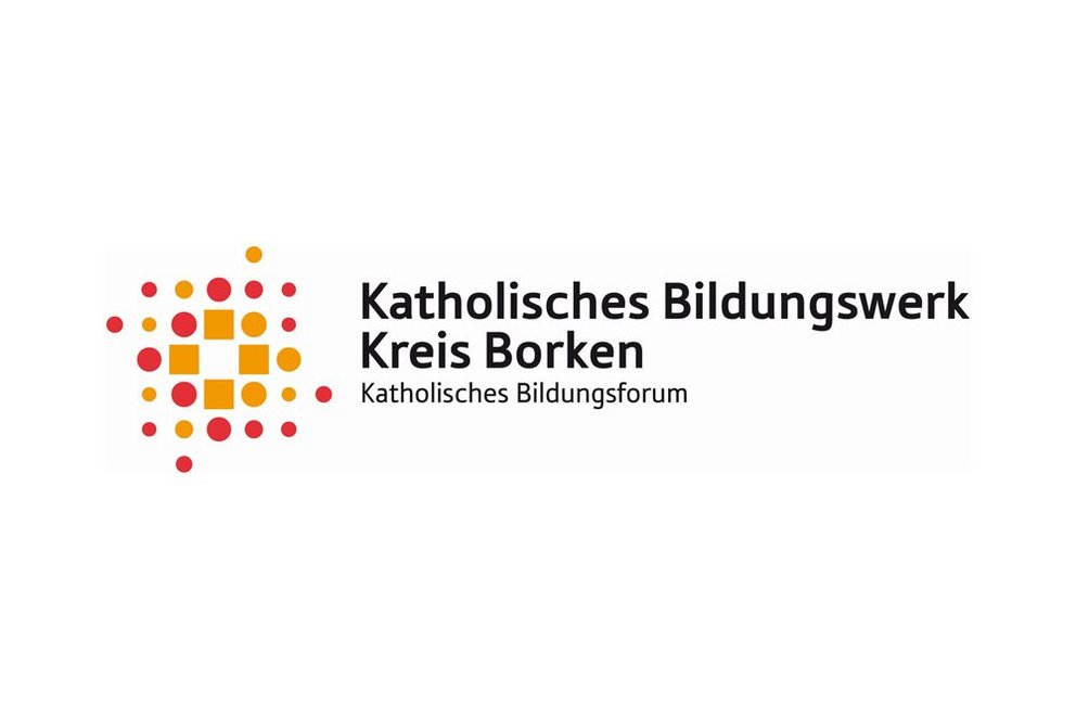 familienbildungsstaette Borken. Logo des Katholischen Bibliotheken Bürgerbundes, das ein offenes Buch und den Namen in einer modernen Schriftart präsentiert.